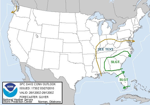 Day 2 Convective Outlook issued at 1730 UTC 27 March 2010