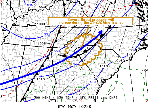 Mesoscale Discussion #0220 issued at 1921 UTC 28 March 2010