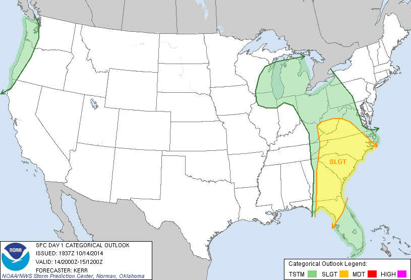 Day 1 Convective Outlook issued at 1937 UTC 14 October 2014
