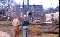 Extensive tornado damage to David Home on Old Mulberry Road, Fayetteville, Tennessee