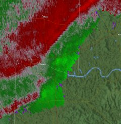 Hytop, AL Storm-Relative Velocity from 3:30 PM CST