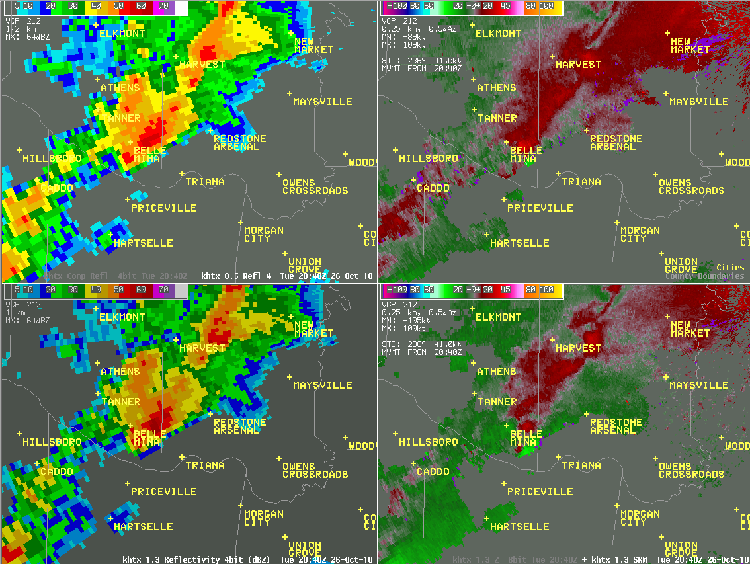 Lawrence County (Hillsboro) tornado radar data from October 26th, 2010.