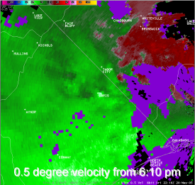 0.5 degree velocity from 6:10 pm