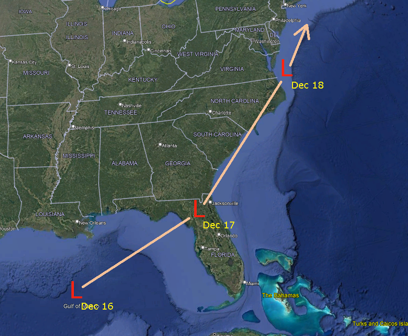 Track of the December 2023 Nor'easter