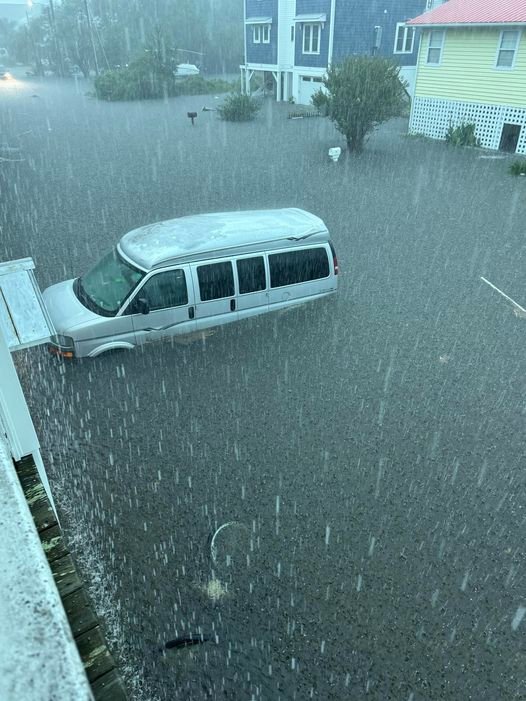 Over three feet of floodwaters in Carolina Beach.  Photo by Ashley MacBride