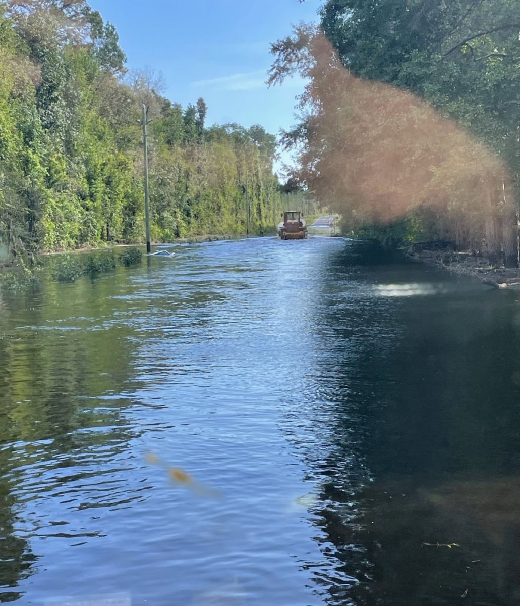 Flooding along Daws Creek Road in the Funston, NC community in Brunswick County