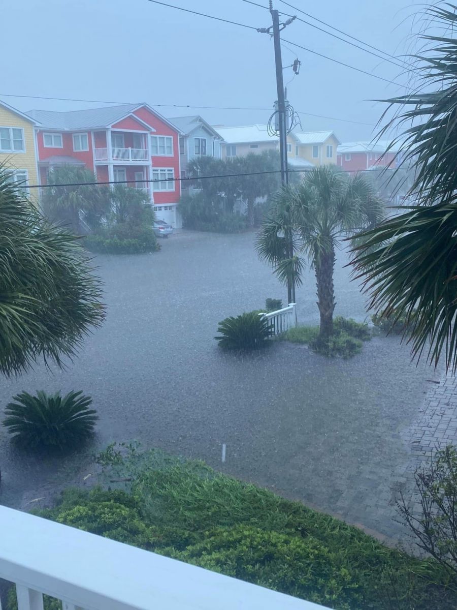 Flooding along Fort Fisher Blvd in Kure Beach