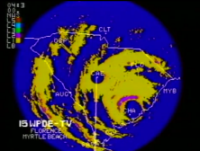 NWS Columbia radar image of Hurricane Hugo from 0430 UTC on September 22, 1989