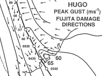 Hurricane Hugo's wind swath