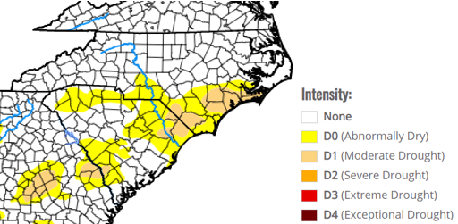 U.S. Drought Monitor shows moderate drought conditions across SE North Carolina