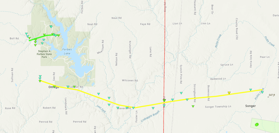 Track Map for Xenia tornado