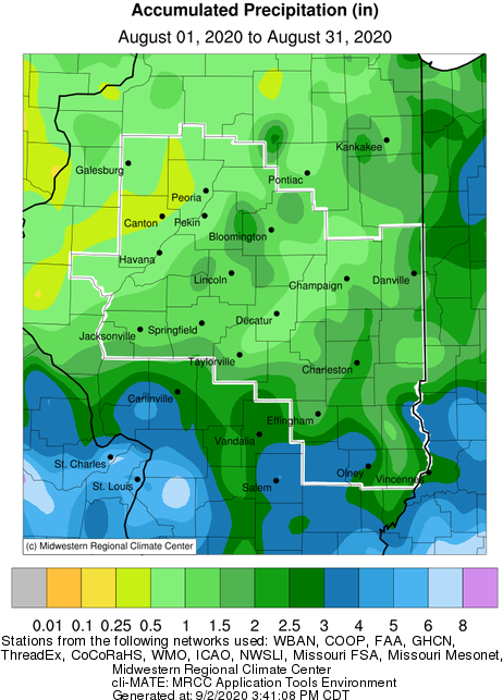 August & Summer Season Climate Summary