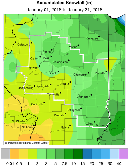 January Climate Summary for Central & SE IL