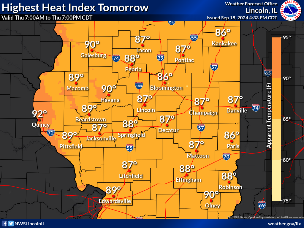 Maximum Heat Index Tomorrow