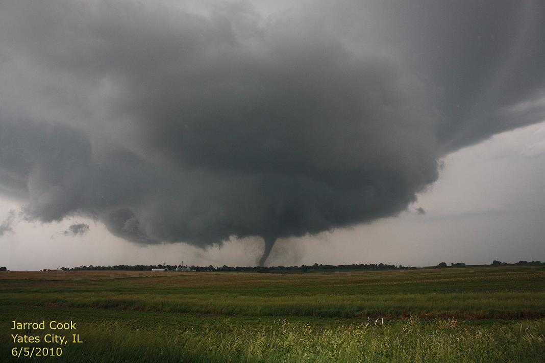 Tornado touchdown near Yates City.  Photo by Jarrod Cook.