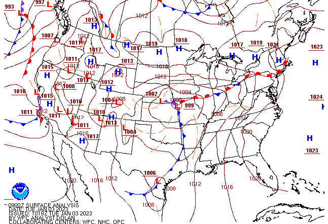4 am surface map