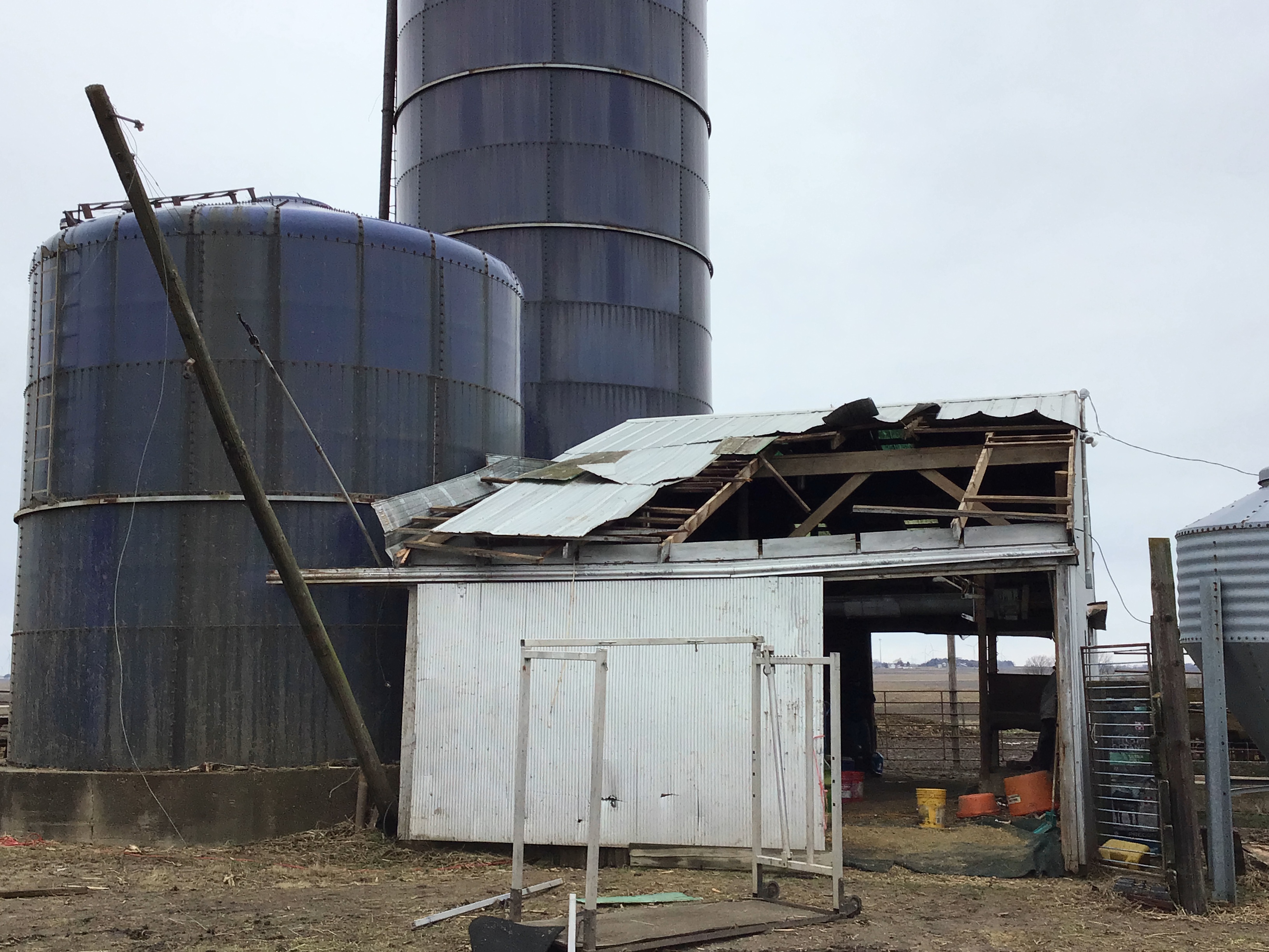 Farm outbuilding damaged