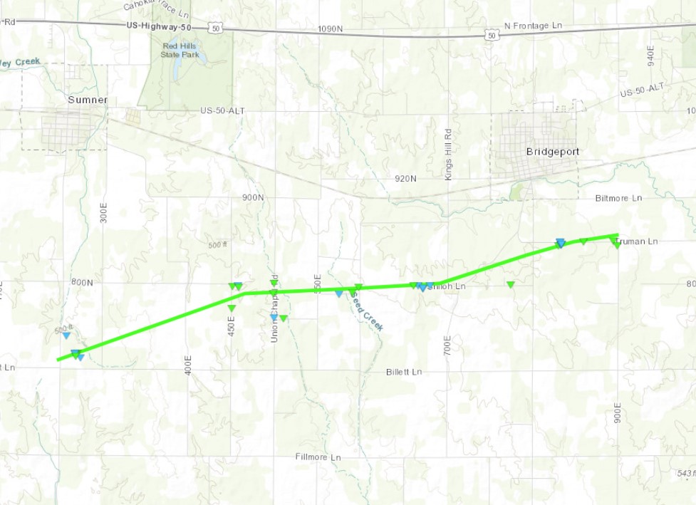Track Map for Sumner-Bridgeport tornado