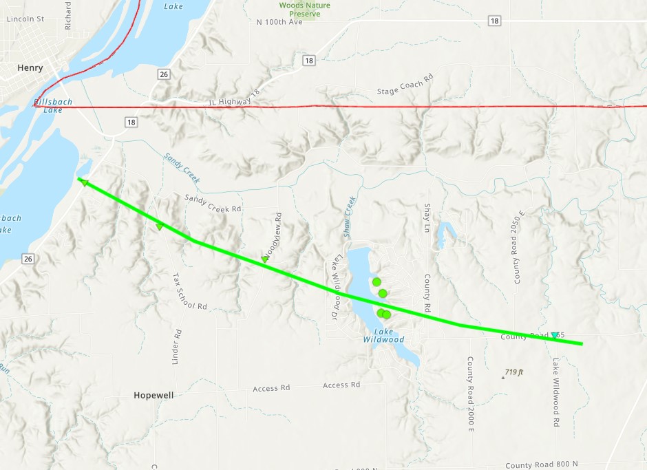 Track Map for Lake Wildwood Tornado
