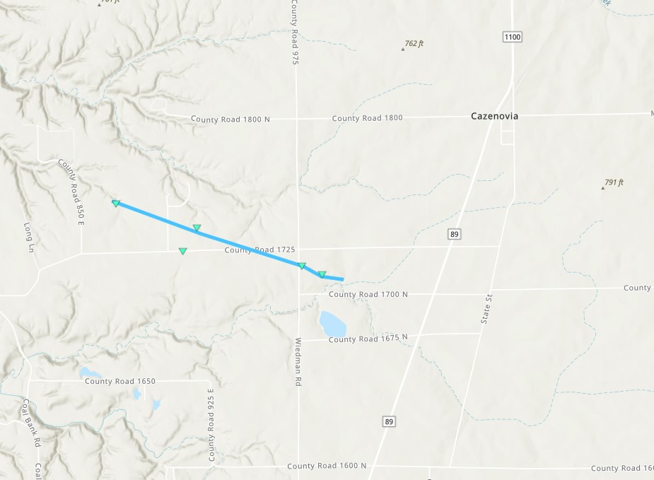 Cazenovia tornado track