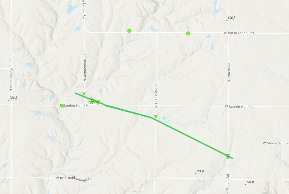 Track Map for Dunlap tornado