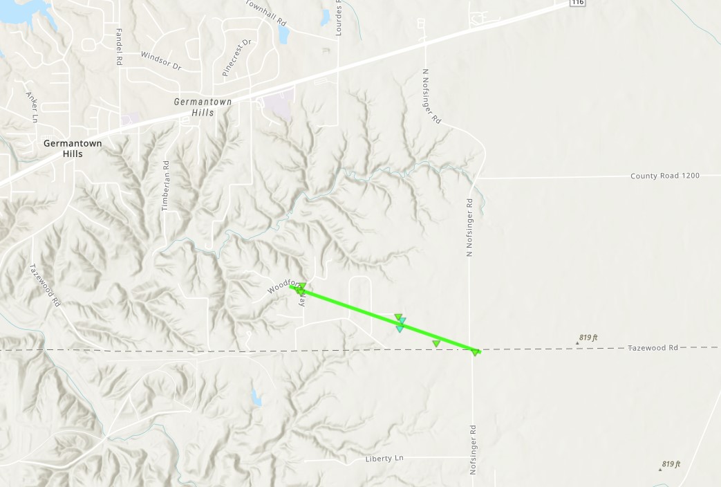 Track Map southeast of Germantown Hills