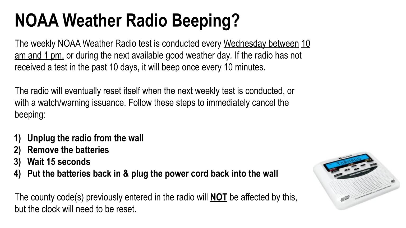 Champaign NOAA Weather Radio outage information
