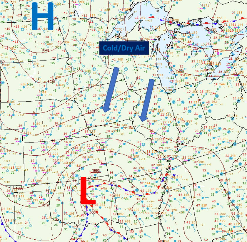 Surface map from 6 am Sunday, January 6th