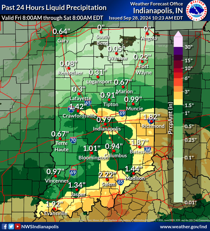 24 Hour Rainfall Amounts