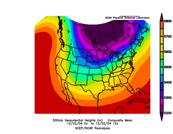 Environment - 500mb showing a trough