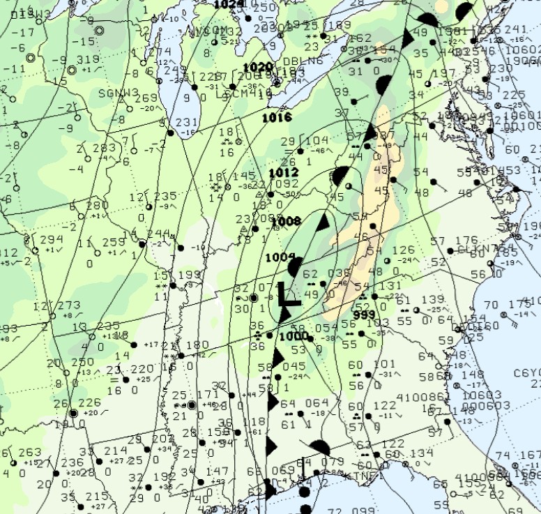 Environment - surface map at 1 am Dec 23