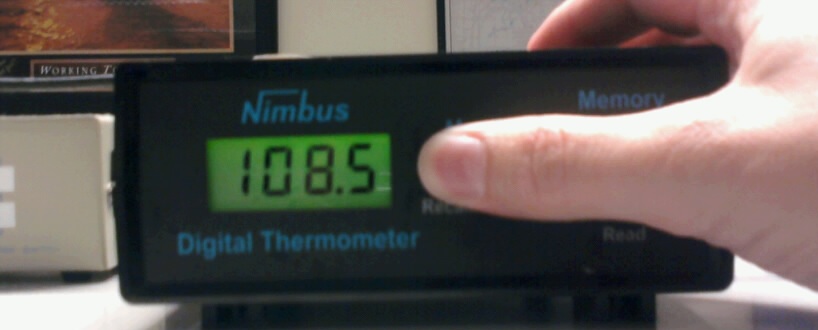 Image of Temperature Readout at NWS Office June 28.