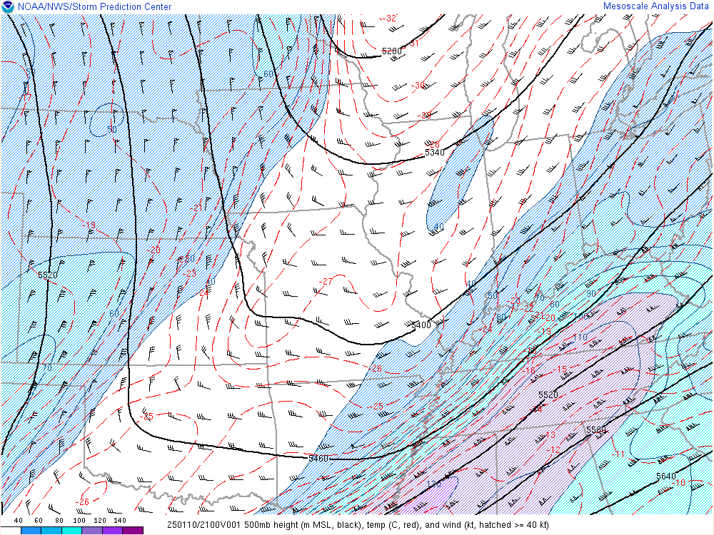 Environment 500mb at 4 PM EST