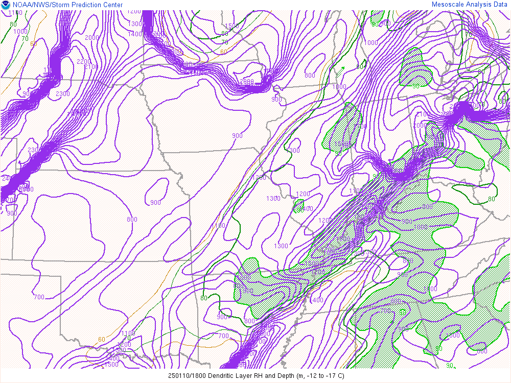 Environment - dendritic growth zone at 1pm EST