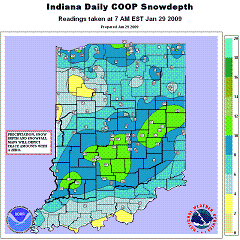 Snowdepth at 7am Jan 29