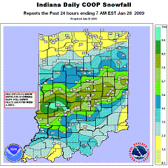 Snowfall Ending 7am Jan 28