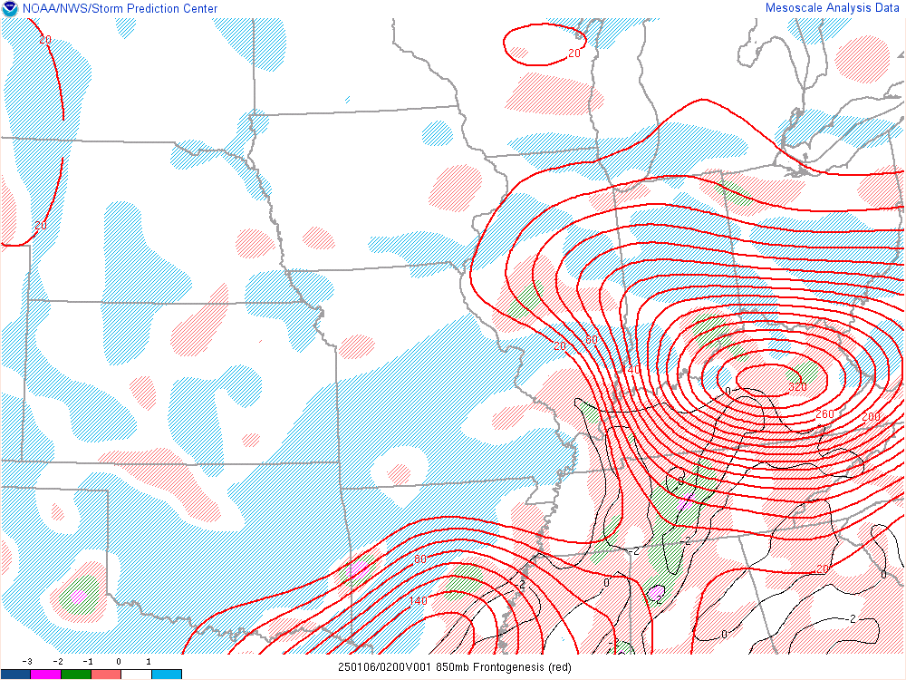 Environment - 850mb Frontogenesis at 9 PM EST