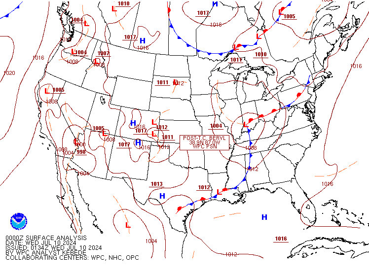 Environment - 8pm EDT surface map