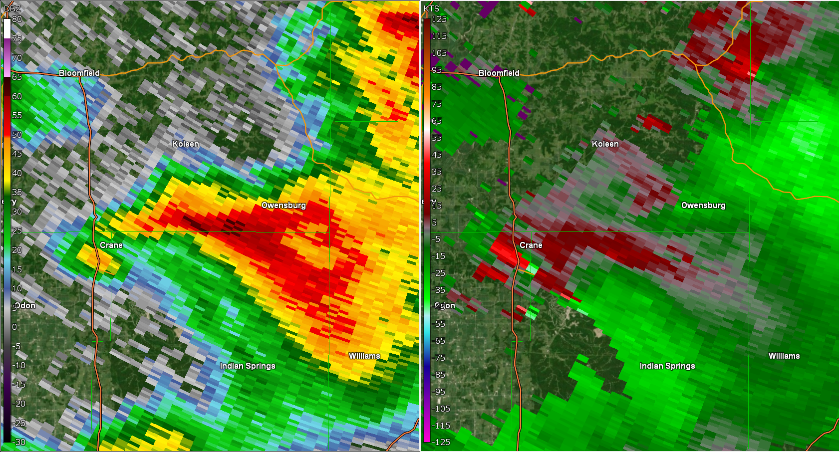 Radar/Storm Relative Velocity Image