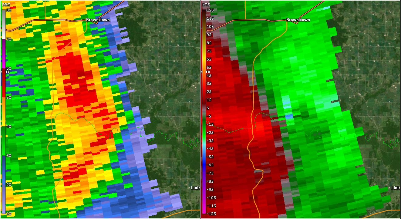 Radar/SRV at 5:13 am EDT