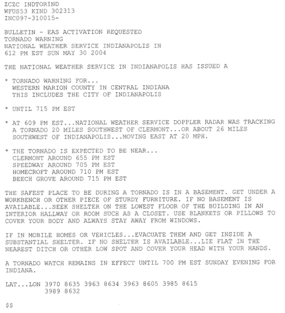 Marion County Tornado Warning