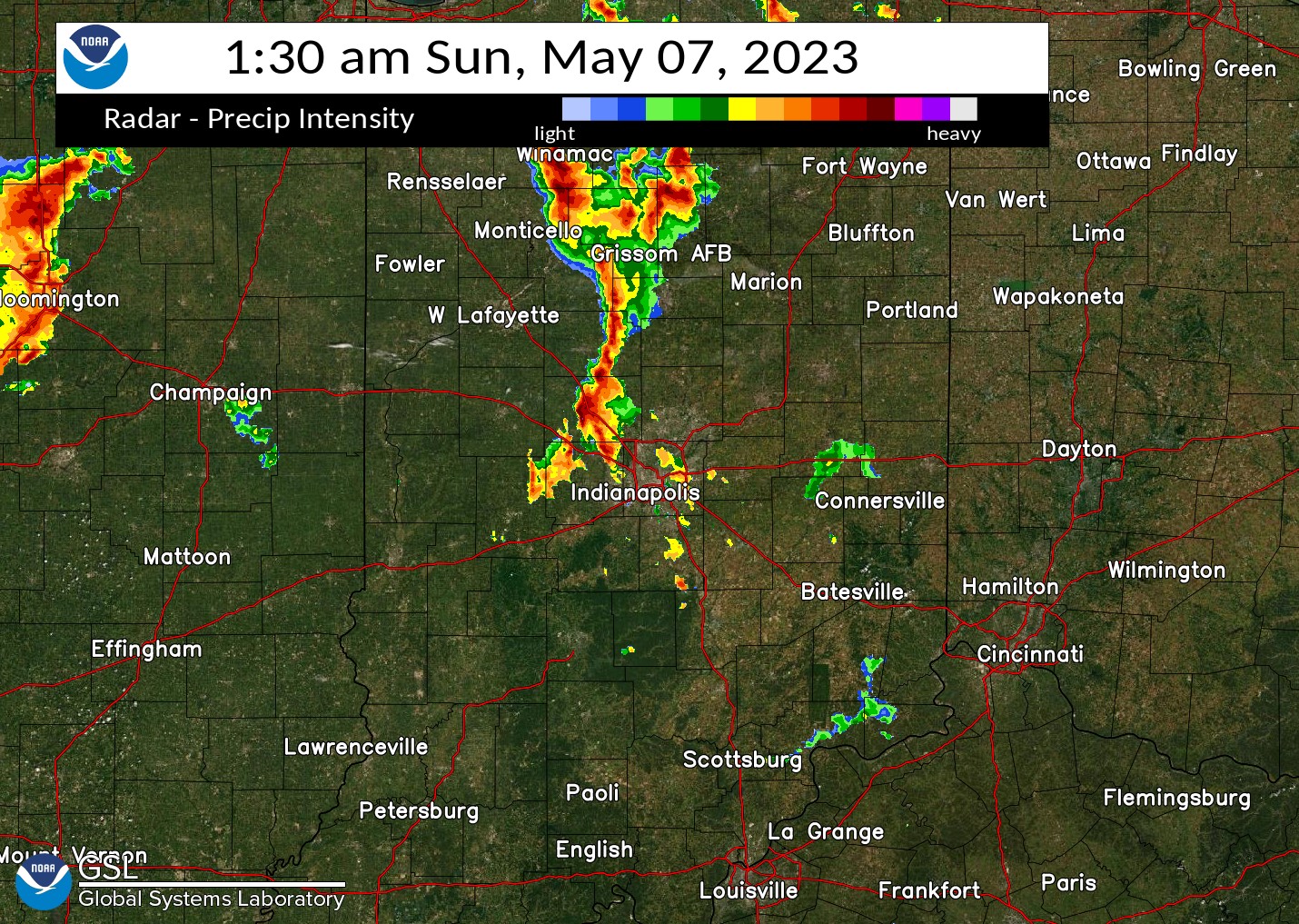 Radar Image at 130 AM EDT May 7