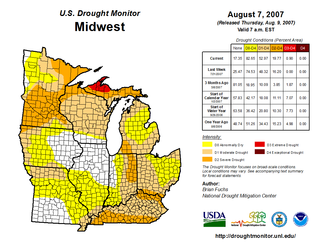 Drought Monitor from early August 2007
