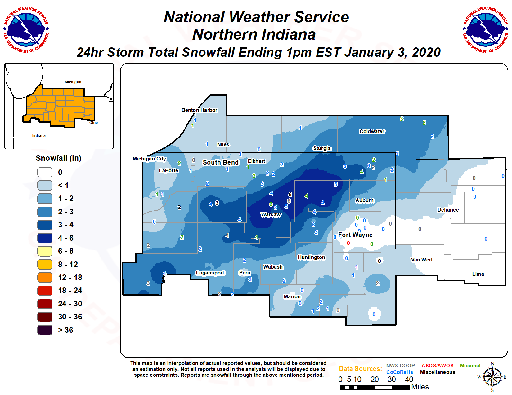 Summary Of Snow Event January 3rd 2021