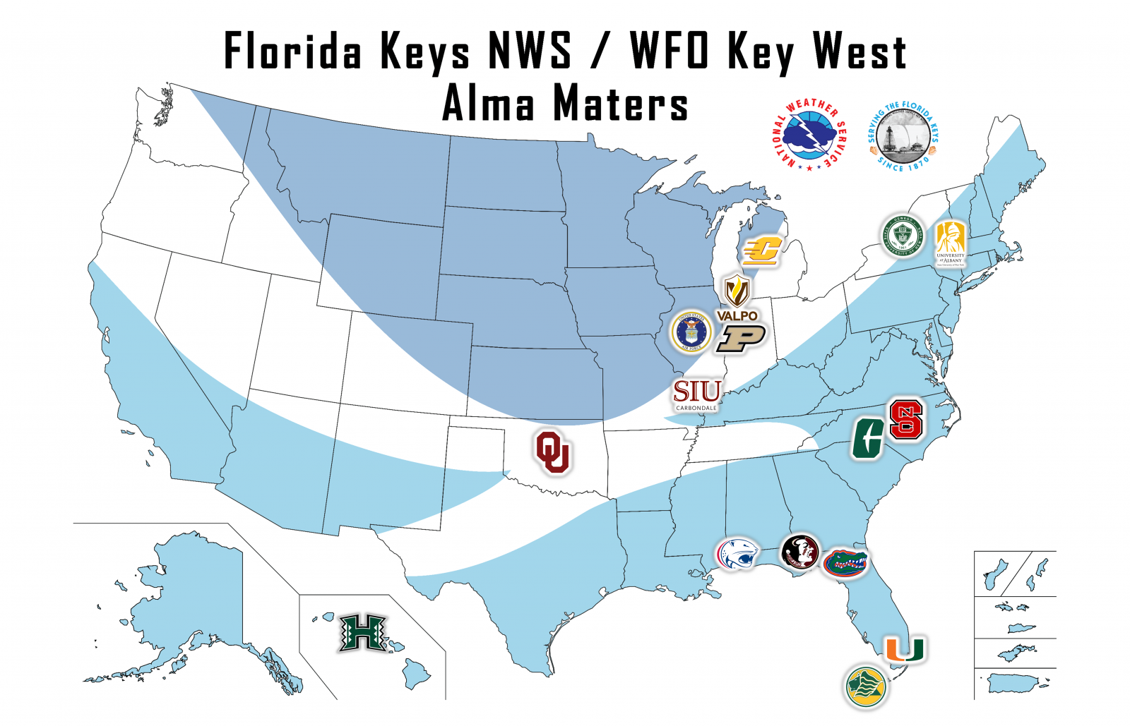 Florida Keys NWS Alma Mater Map