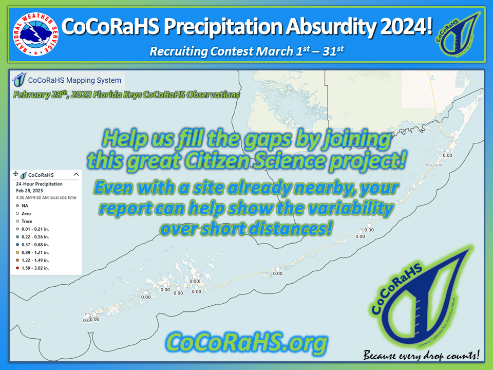 Key West CoCoRaHS Precipitation Absurdity Graphic