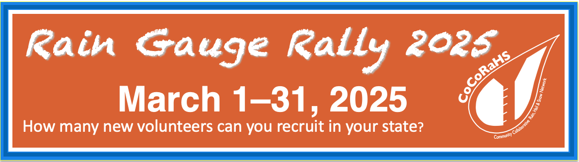 CoCoRaHS Rian Gauge Rally 2025 Logo