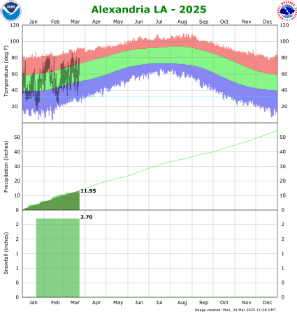 Alexandria temp/rain YTD image