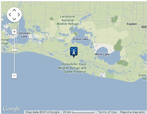 Map location of Rockefeller Wildlife Refuge