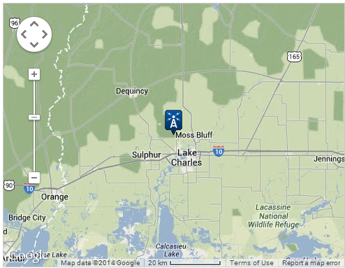 Map location of Lake Charles 7 NW